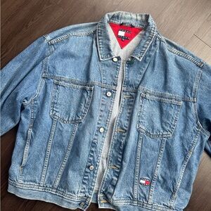 Tommy Hilfiger Blue Denim Jacket with Red Accent
